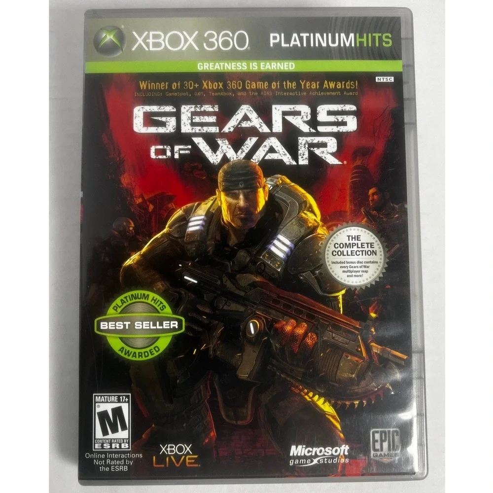 Gears of War‎ Xbox 360 Platinum Hits Complete Collection Bonus Disc Included